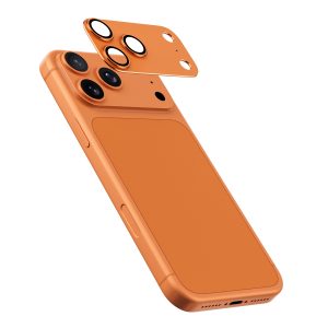 Aluminum Tempered glass camera lens matel iPhone 17 Pro Max camera lens protection (Orange)